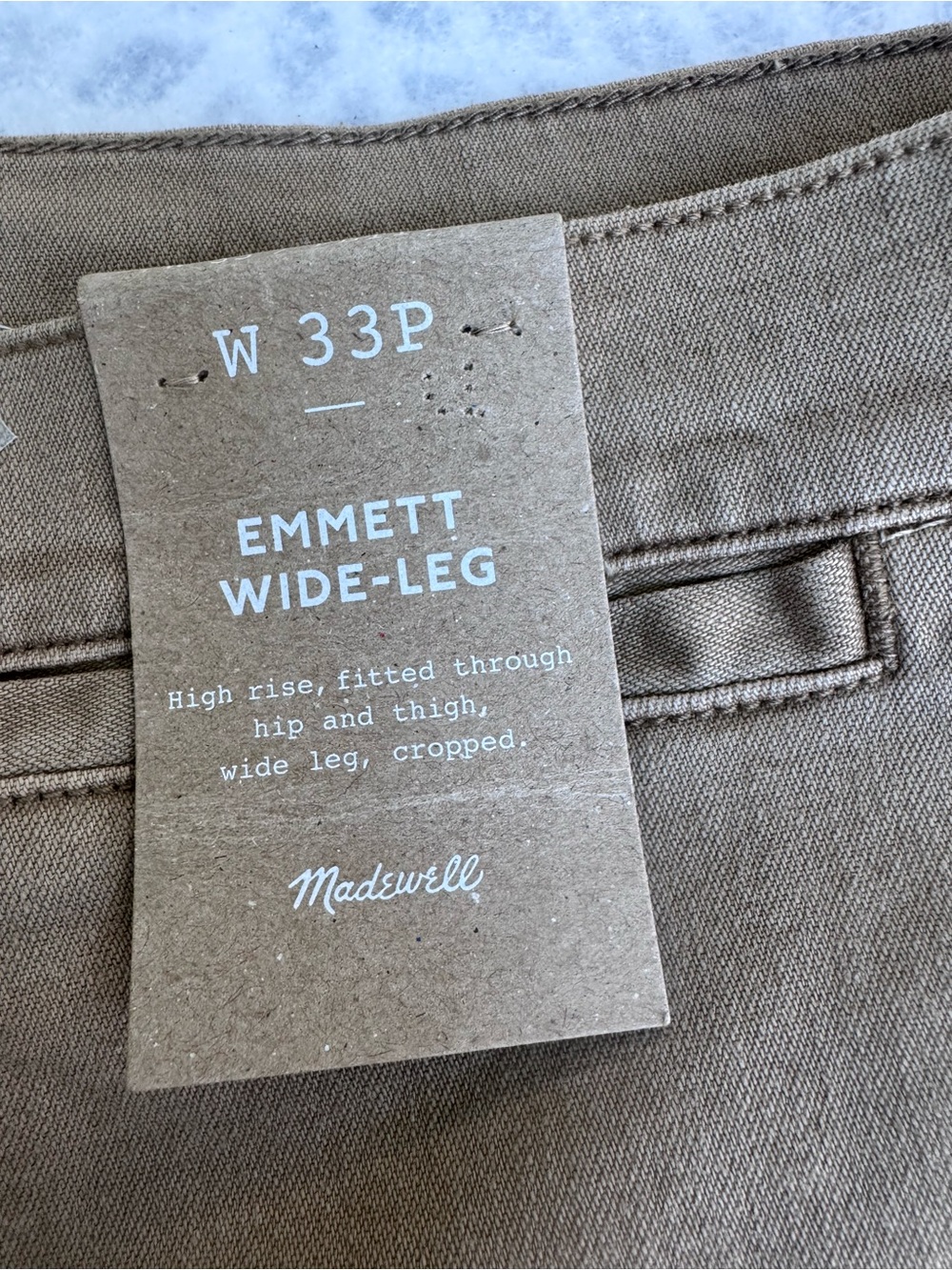 NWT Madewell Emmett Wide Leg Crop Jeans W33P High Rise Brown Stretch - Picture 6 of 12